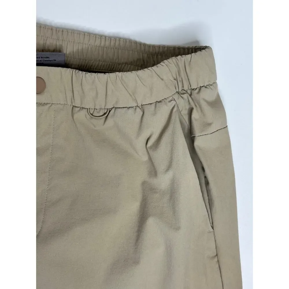 FIGS FIGSPRO Pants Mens M Tan Tailored Trouser Scrub Chino Stretch Slim Snap Zip